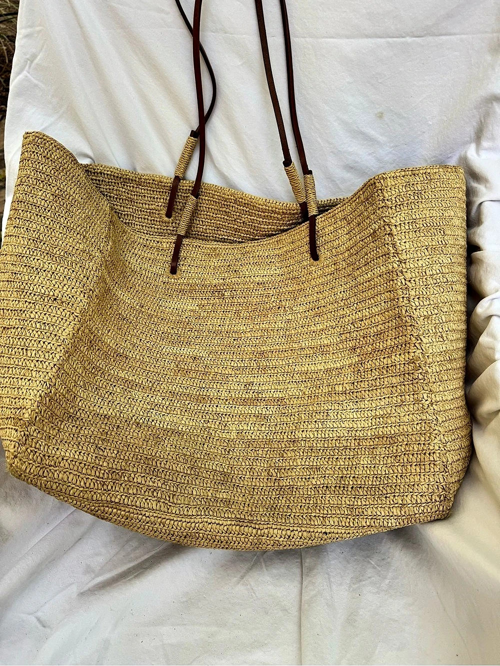 Sezane Woven Tote in Brown Like New - Picture 2 of 7